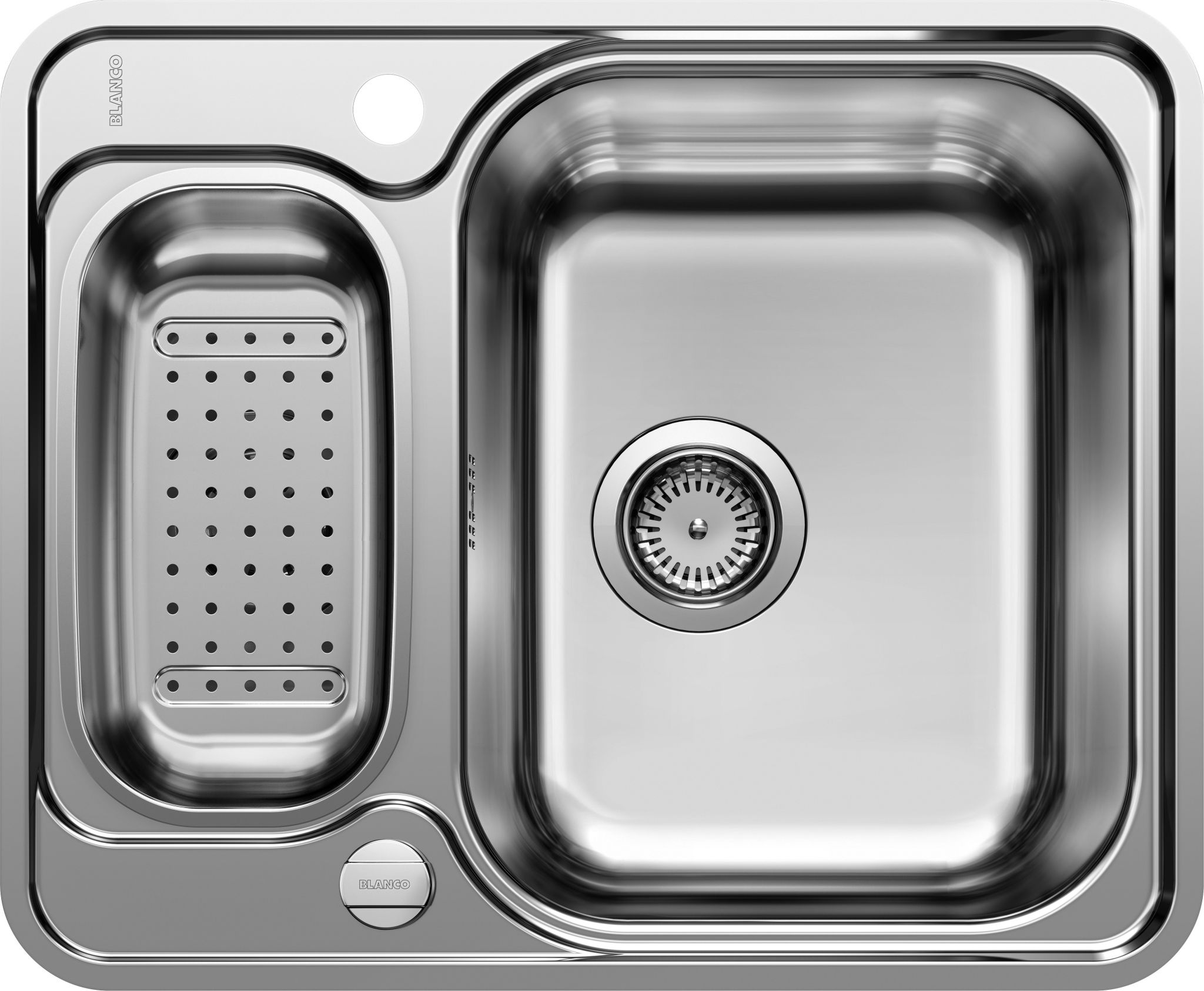 BLANCO LANTOS 6-IF Edelstahl Bürstfinish mit Ablauffernbedienung mit Schale reversibel 516676
