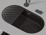 BLANCO OOVALON 700-U VELGRANIT ohne Ablauffernbedienung mit Zubehör mystic black 527989