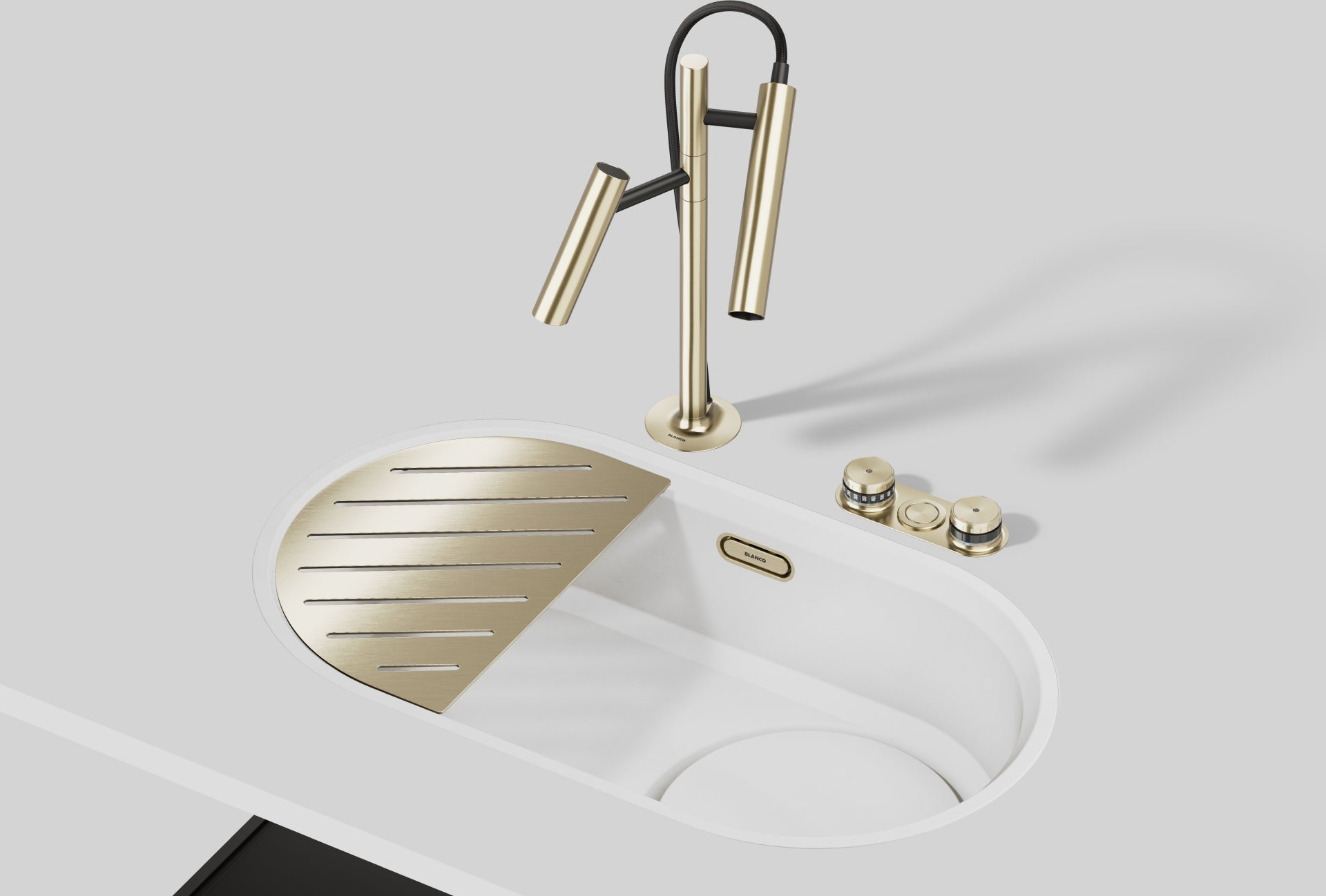 BLANCO OOVALON 700-U VELGRANIT ohne Ablauffernbedienung mit Zubehör cloud white 527990