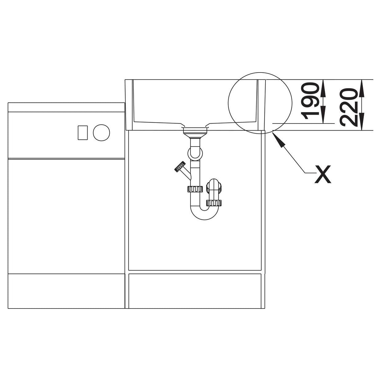 BLANCO PANOR 60 Keramik ohne Ablauffernbedienung 2 Bohrungen kristallweiß glänzend 514501
