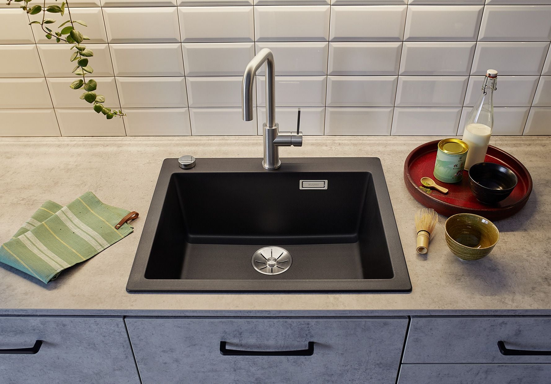 BLANCO PLEON 6 SILGRANIT mit Ablauffernbedienung schwarz 525954