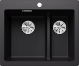 BLANCO PLEON 6 Split SILGRANIT ohne Ablauffernbedienung Hauptbecken links schwarz 525955