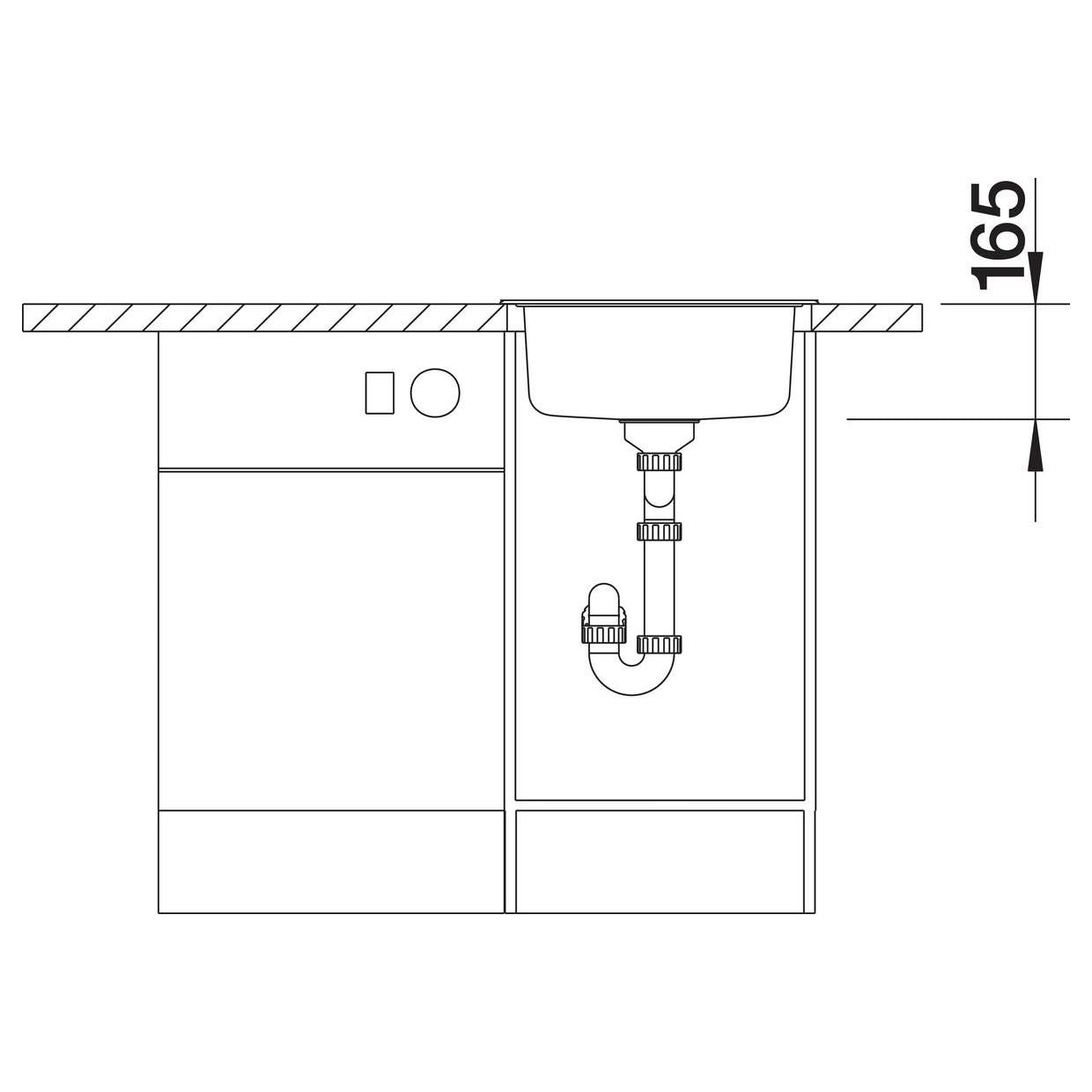 BLANCO RONDOSOL 3½'' Edelstahl Bürstfinish ohne Ablauffernbedienung 513306