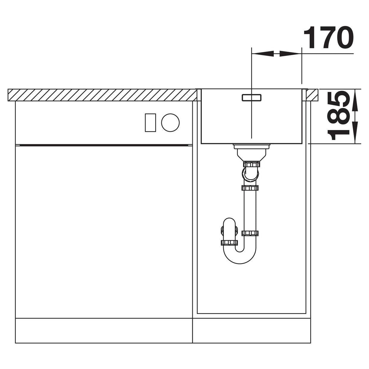 BLANCO SOLIS 340-IF Edelstahl Bürstfinish ohne Ablauffernbedienung 526116