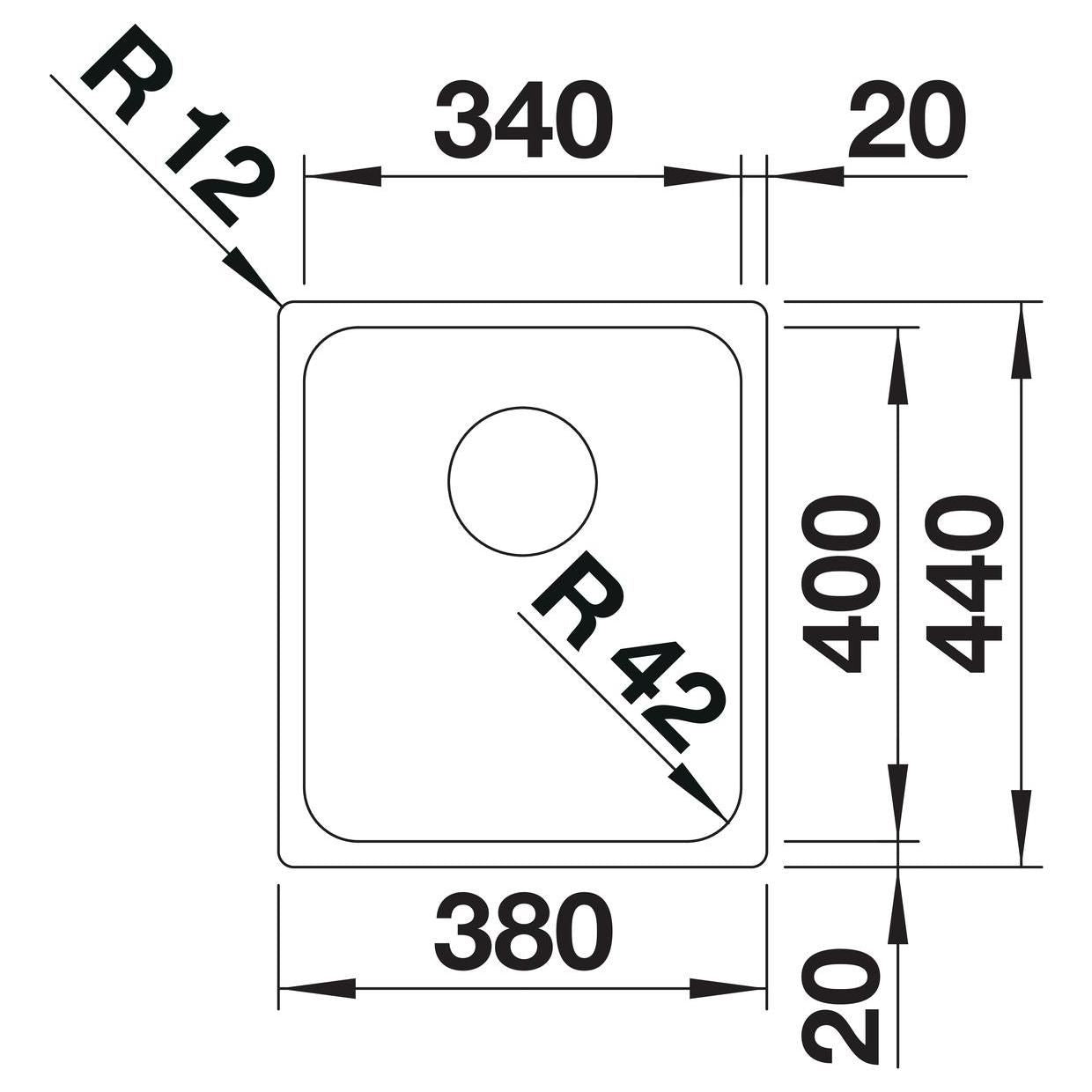 BLANCO SOLIS 340-IF Edelstahl Bürstfinish ohne Ablauffernbedienung 526116