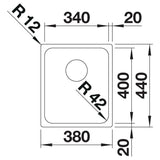 BLANCO SOLIS 340-IF Edelstahl Bürstfinish ohne Ablauffernbedienung 526116
