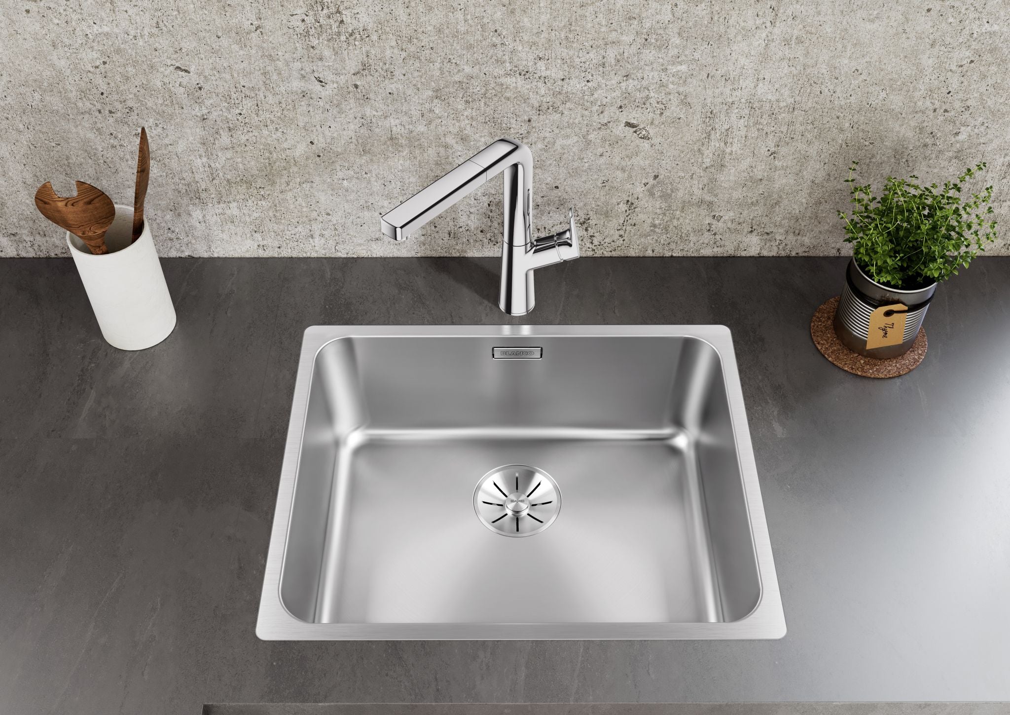 BLANCO SOLIS 340/180-IF Edelstahl Bürstfinish ohne Ablauffernbedienung Becken rechts 526130