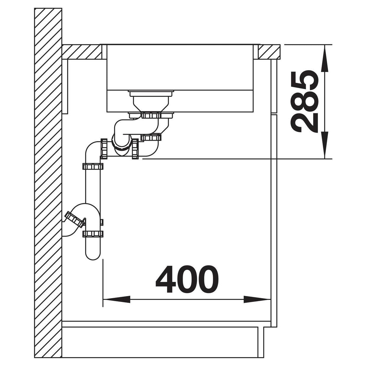 BLANCO SOLIS 340/180-IF Edelstahl Bürstfinish ohne Ablauffernbedienung Becken rechts 526130