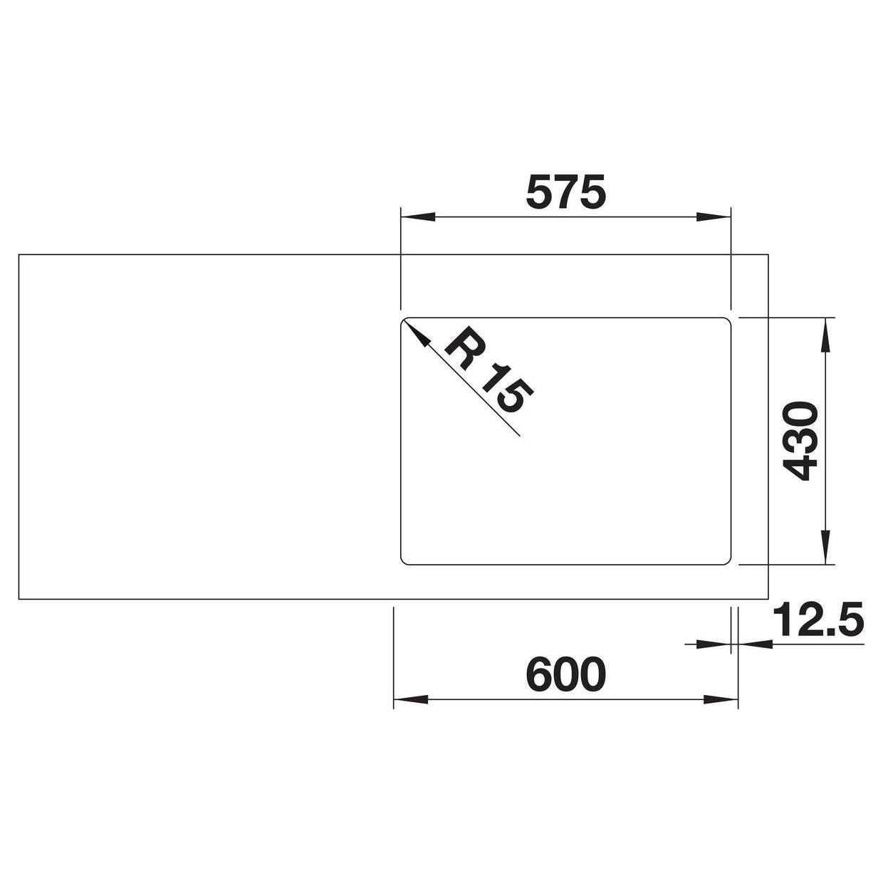 BLANCO SOLIS 340/180-IF Edelstahl Bürstfinish ohne Ablauffernbedienung Becken links 526131
