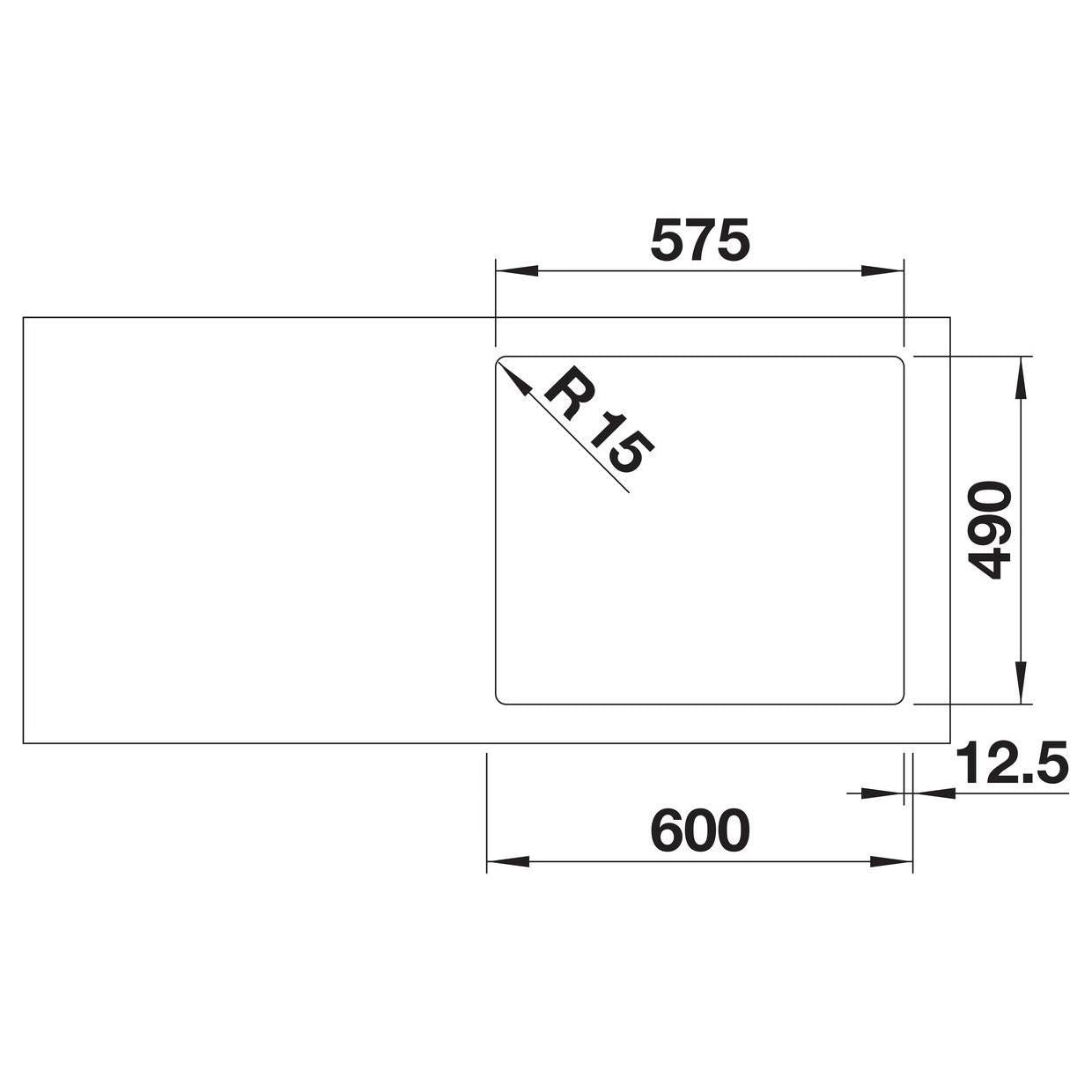 BLANCO SOLIS 340/180-IF/A Edelstahl Bürstfinish mit Ablauffernbedienung Becken rechts 526132