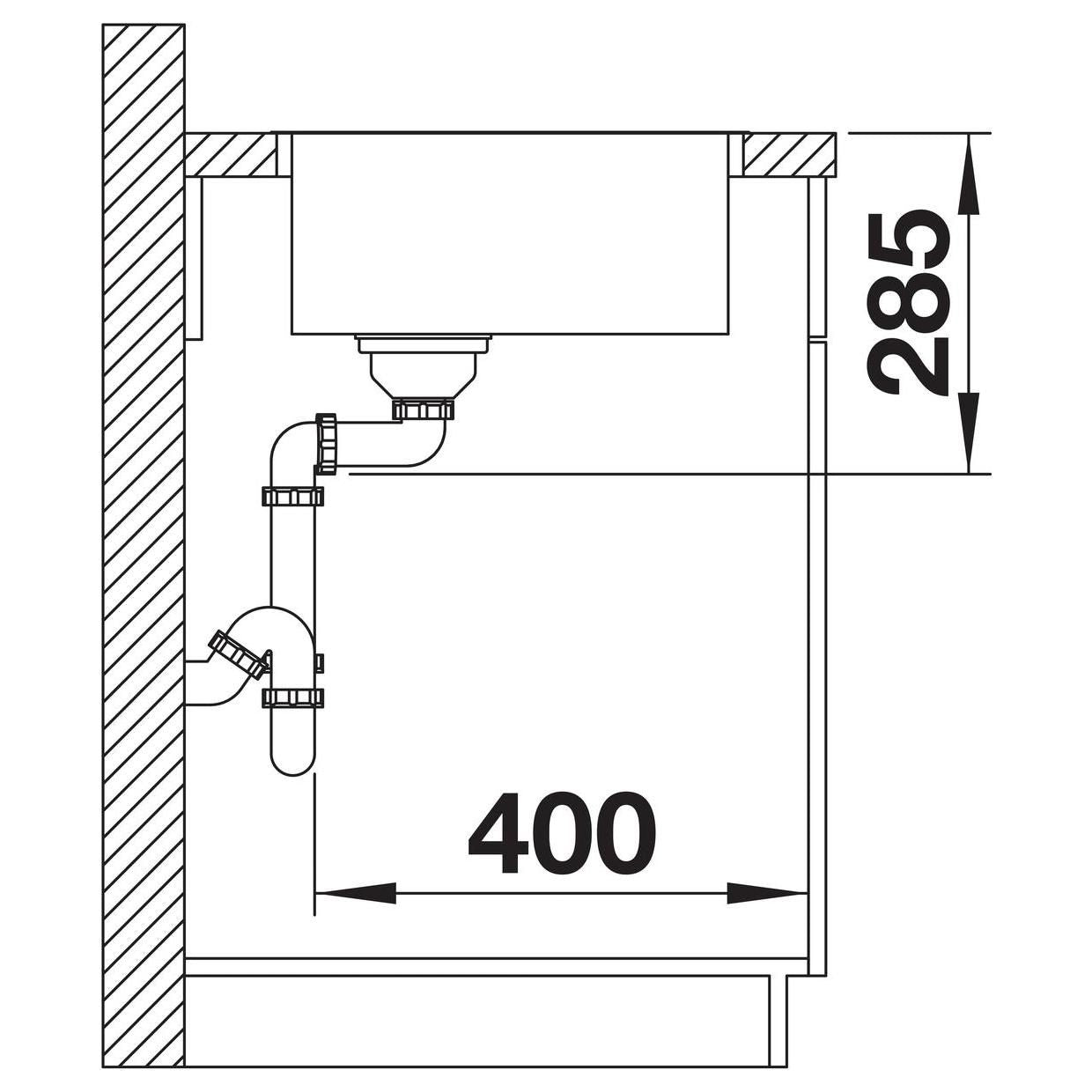 BLANCO SOLIS 400-IF Edelstahl Bürstfinish ohne Ablauffernbedienung 526118