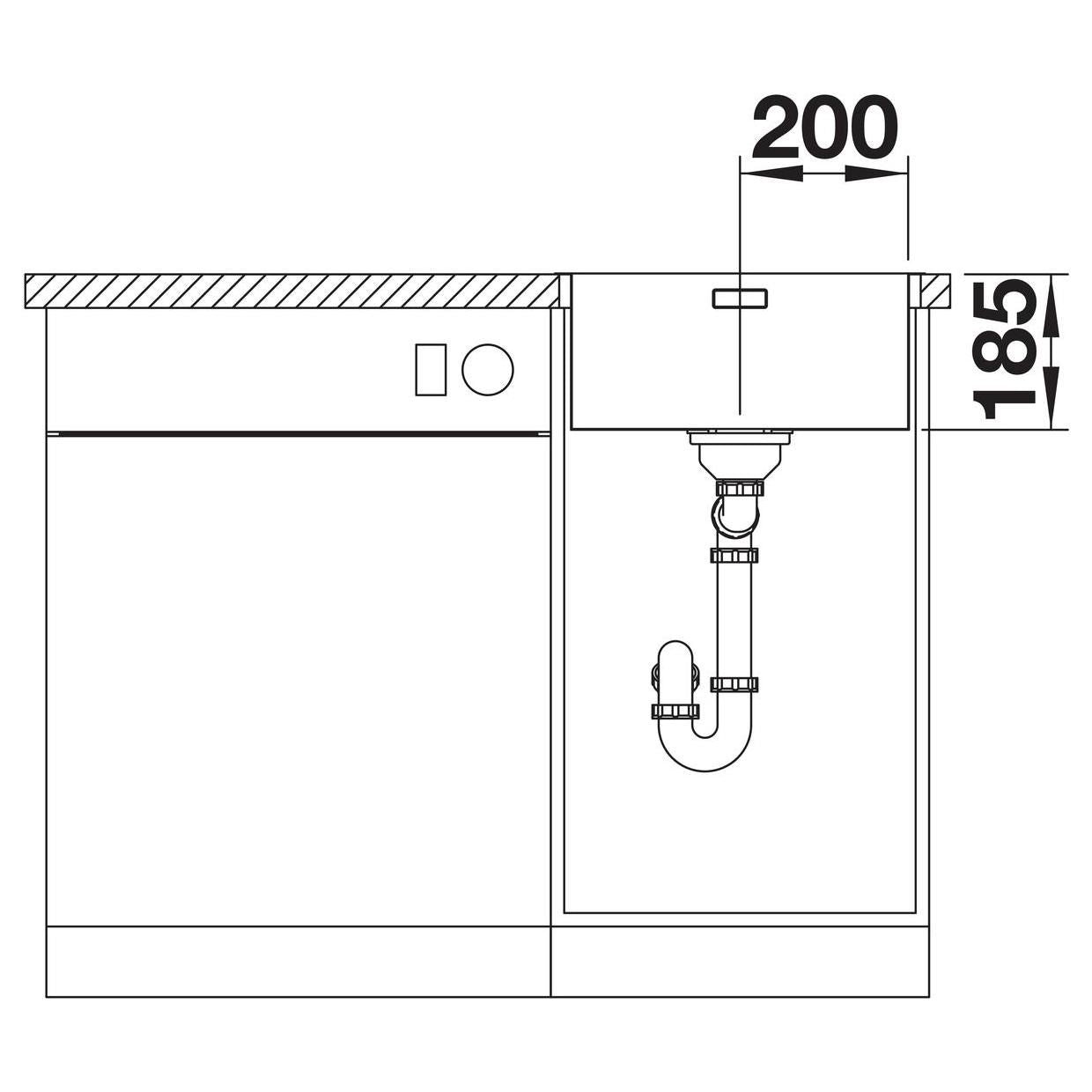 BLANCO SOLIS 400-IF/A Edelstahl Bürstfinish mit Ablauffernbedienung 526119
