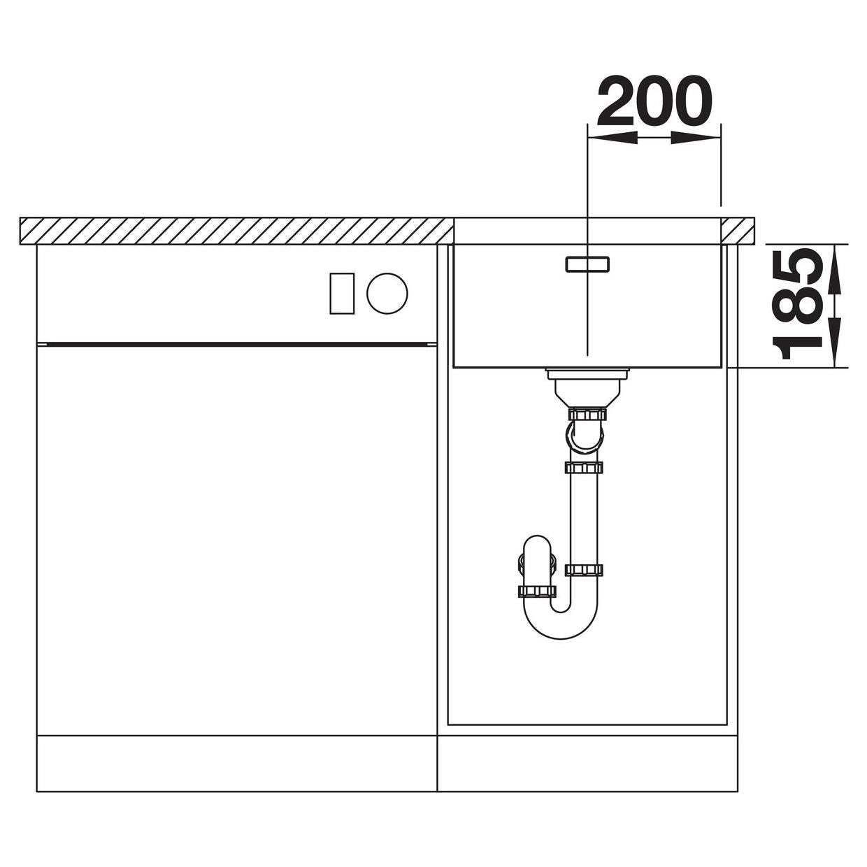 BLANCO SOLIS 400-U Edelstahl Bürstfinish ohne Ablauffernbedienung 526117