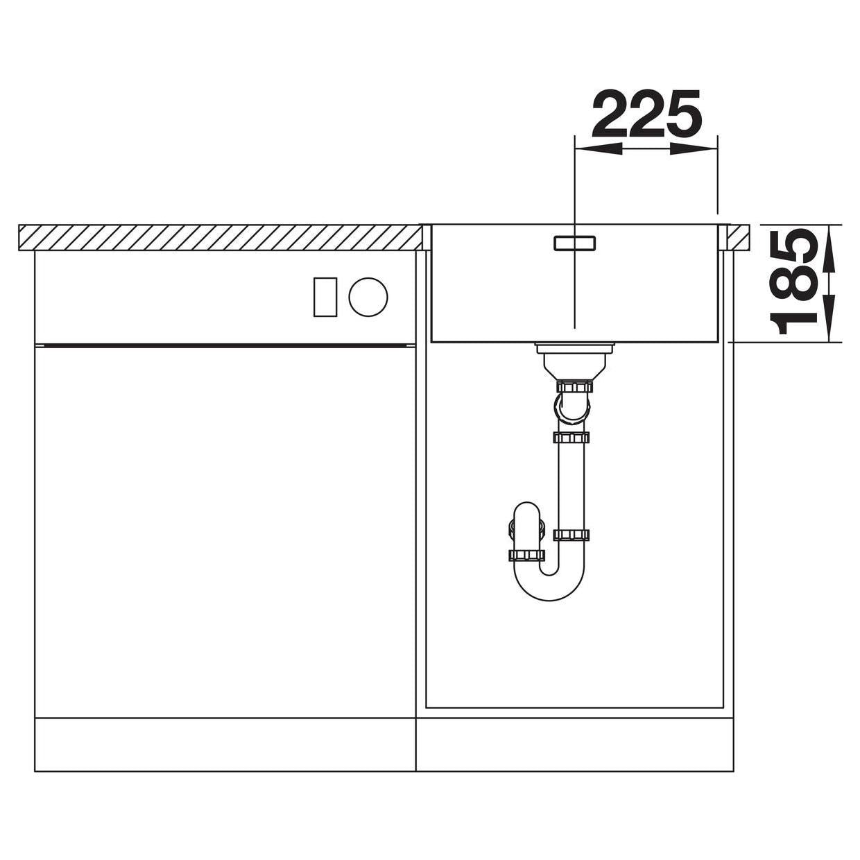 BLANCO SOLIS 450-IF Edelstahl Bürstfinish ohne Ablauffernbedienung 526121