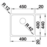 BLANCO SOLIS 450-IF Edelstahl Bürstfinish ohne Ablauffernbedienung 526121