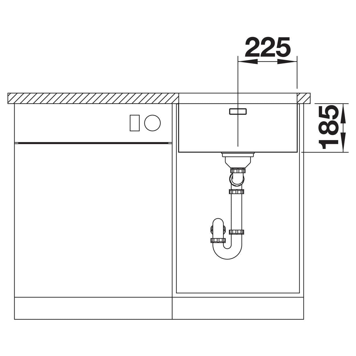 BLANCO SOLIS 450-U Edelstahl Bürstfinish ohne Ablauffernbedienung 526120