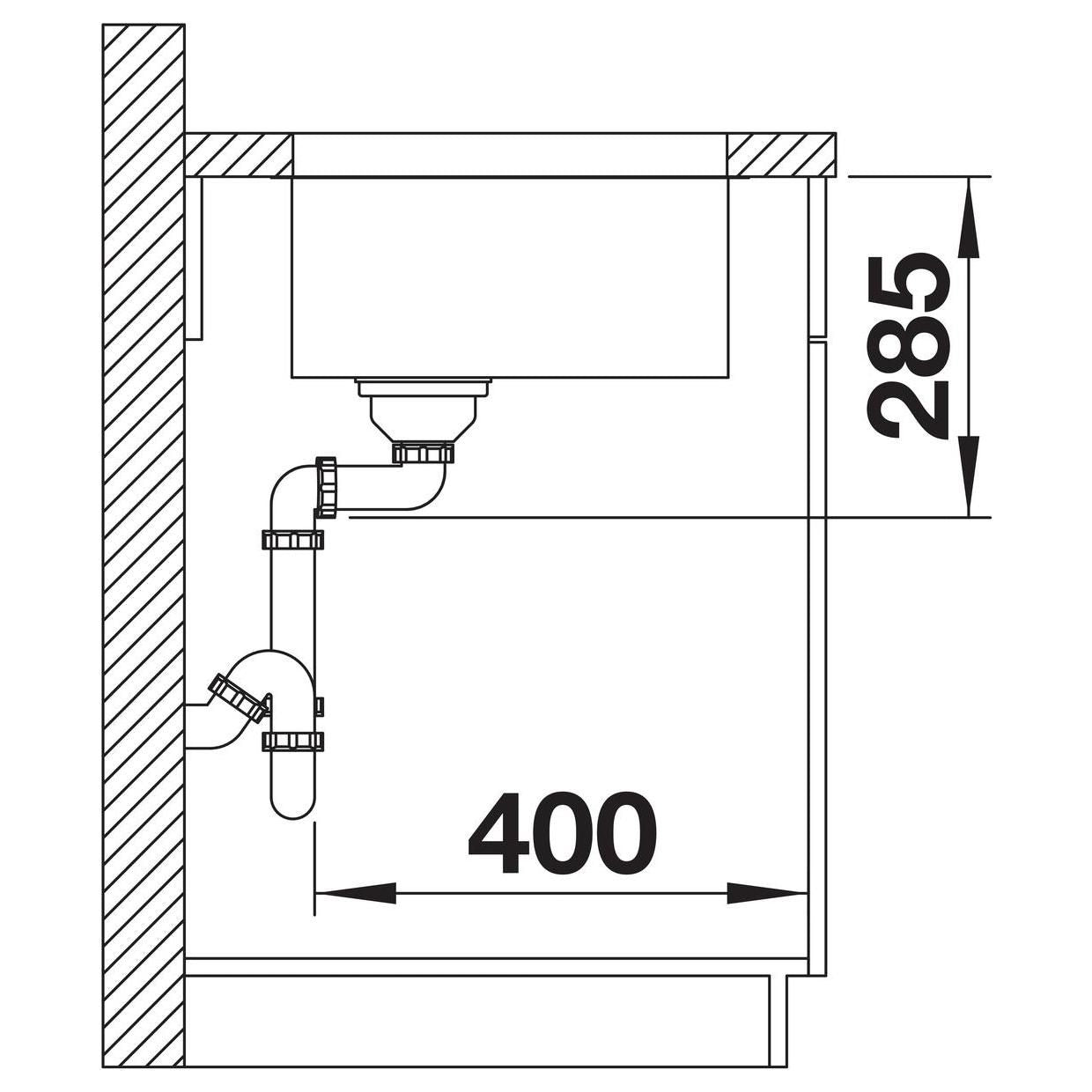BLANCO SOLIS 450-U Edelstahl Bürstfinish ohne Ablauffernbedienung 526120