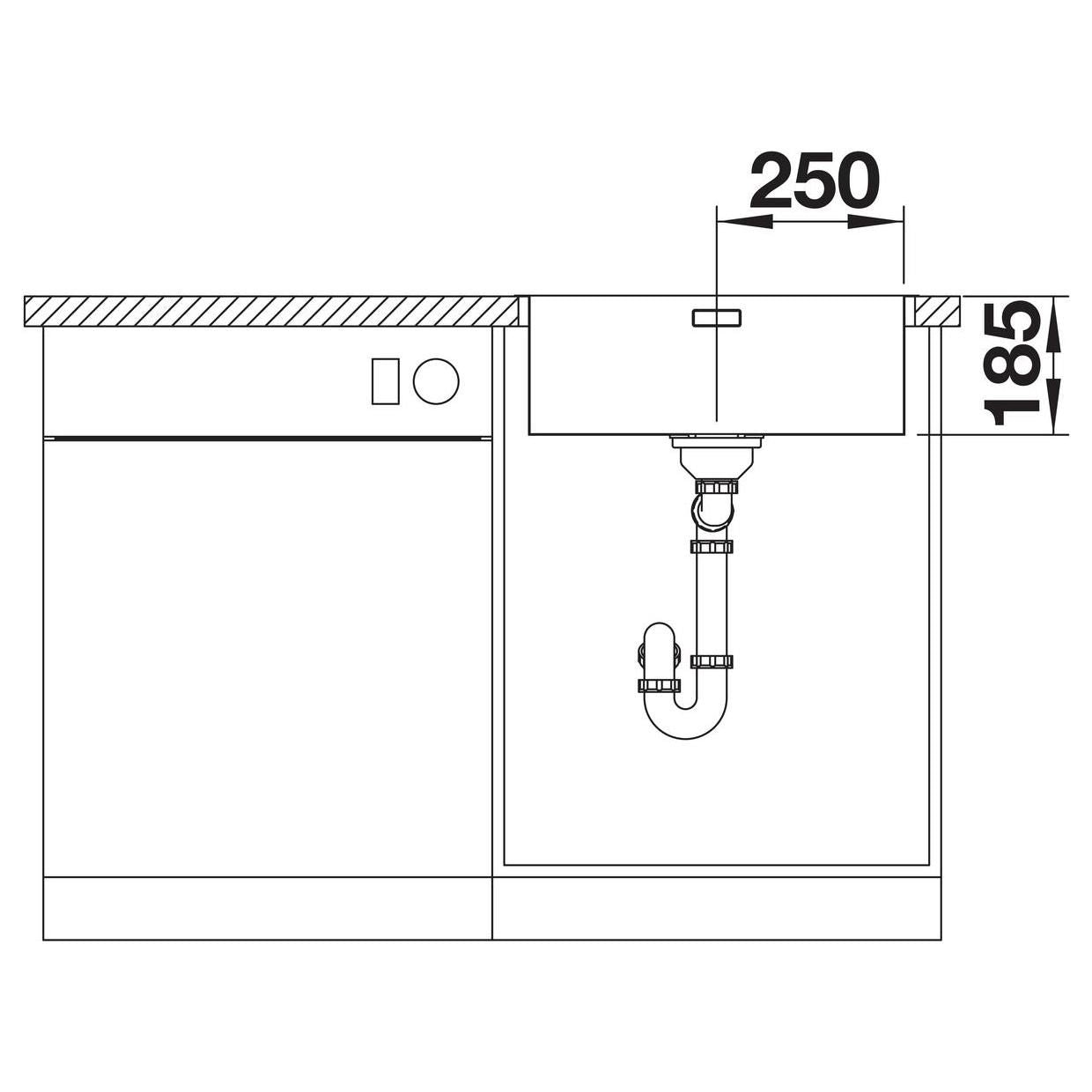 BLANCO SOLIS 500-IF/A Edelstahl Bürstfinish mit Ablauffernbedienung 526124