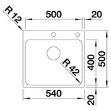 BLANCO SOLIS 500-IF/A Edelstahl Bürstfinish mit Ablauffernbedienung 526124