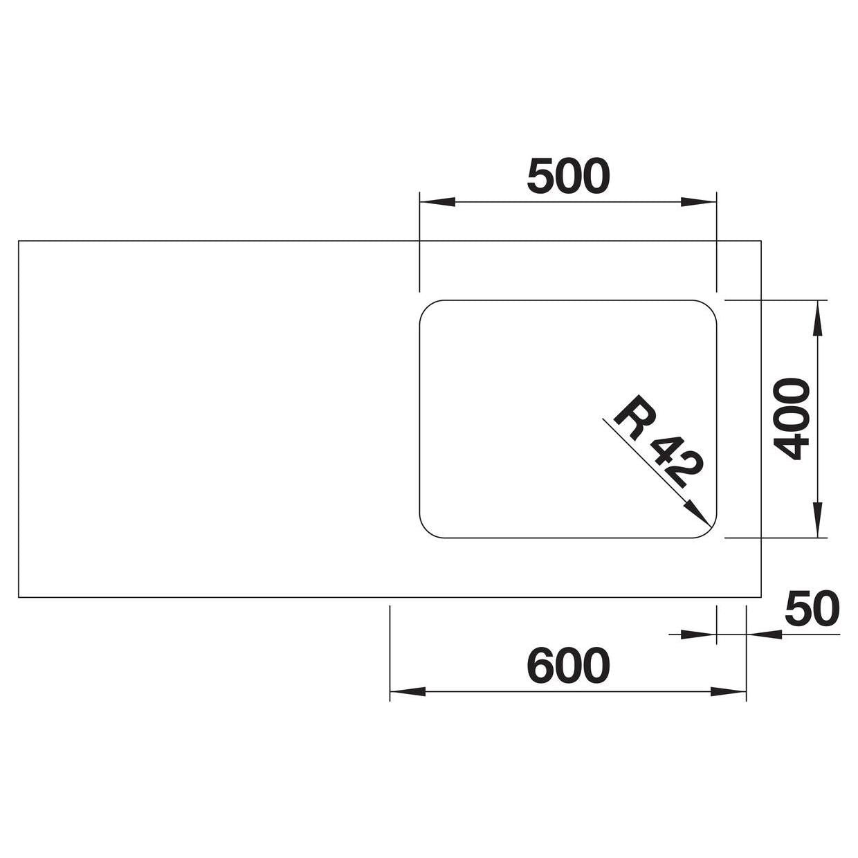 BLANCO SOLIS 500-U Edelstahl Bürstfinish ohne Ablauffernbedienung 526122