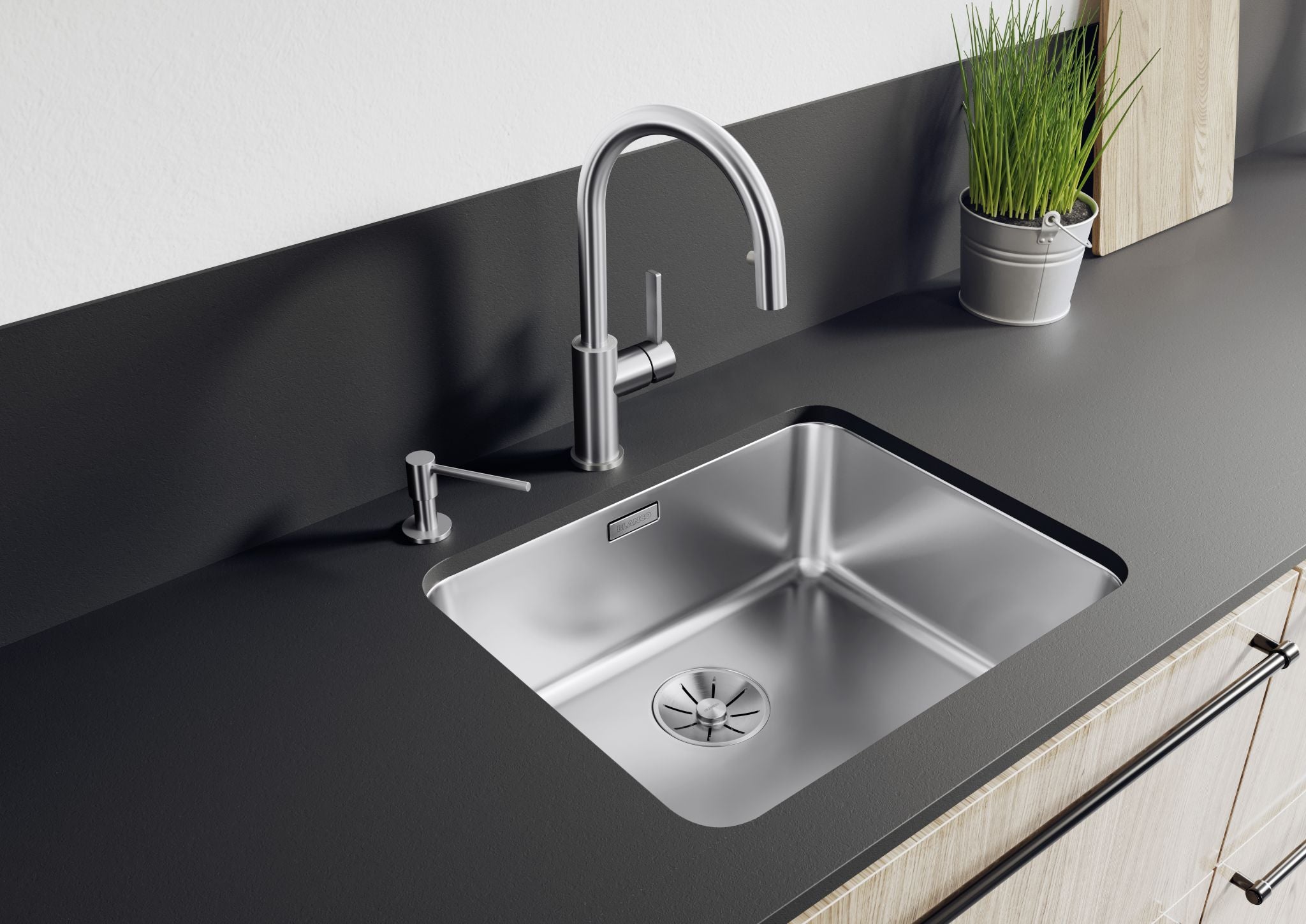 BLANCO SOLIS 500-U Edelstahl Bürstfinish ohne Ablauffernbedienung 526122