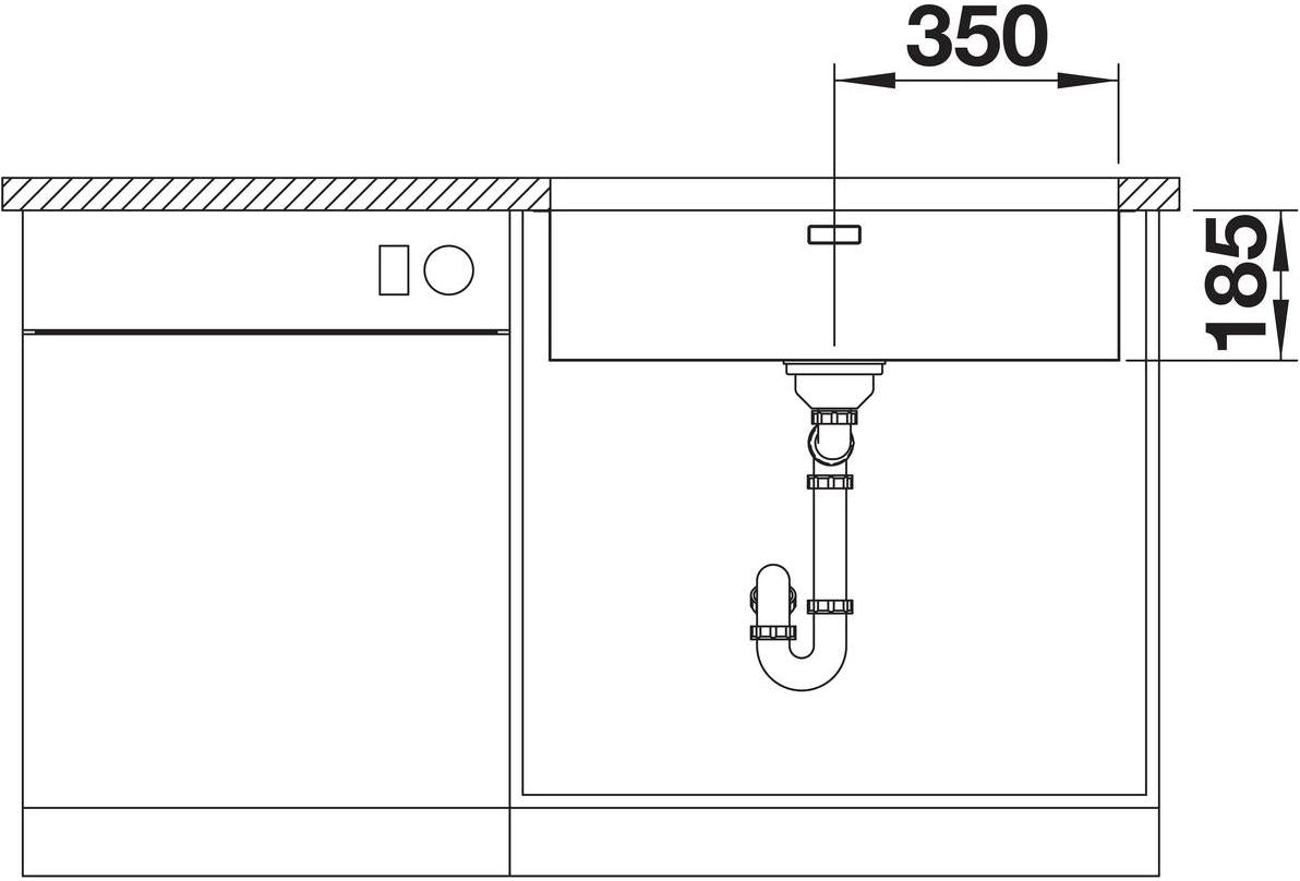 BLANCO SOLIS 700-U Edelstahl Bürstfinish ohne Ablauffernbedienung 526125