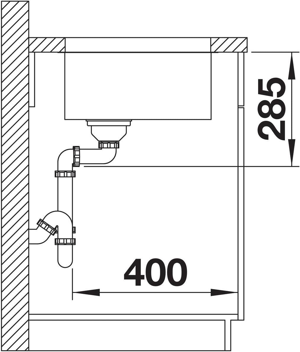 BLANCO SOLIS 700-U Edelstahl Bürstfinish ohne Ablauffernbedienung 526125