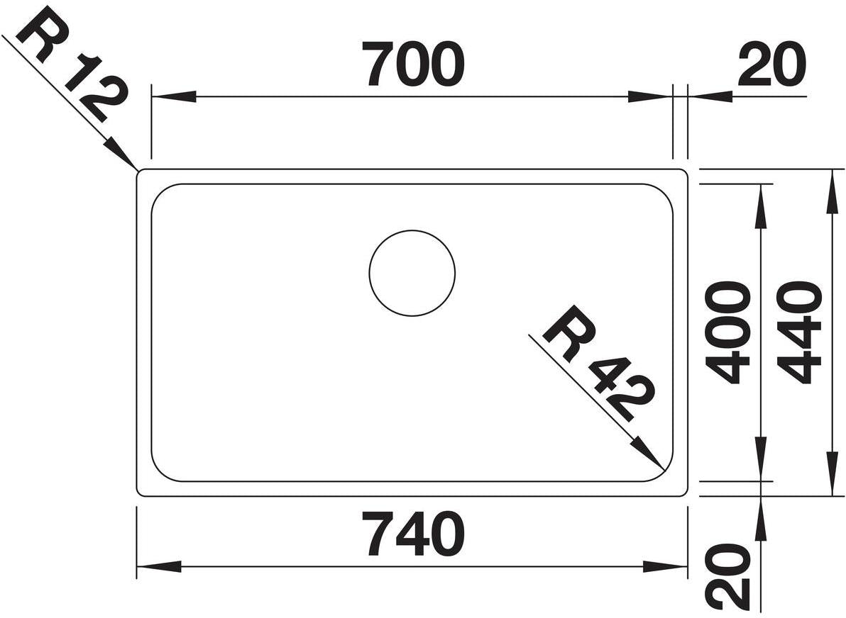 BLANCO SOLIS 700-U Edelstahl Bürstfinish ohne Ablauffernbedienung 526125