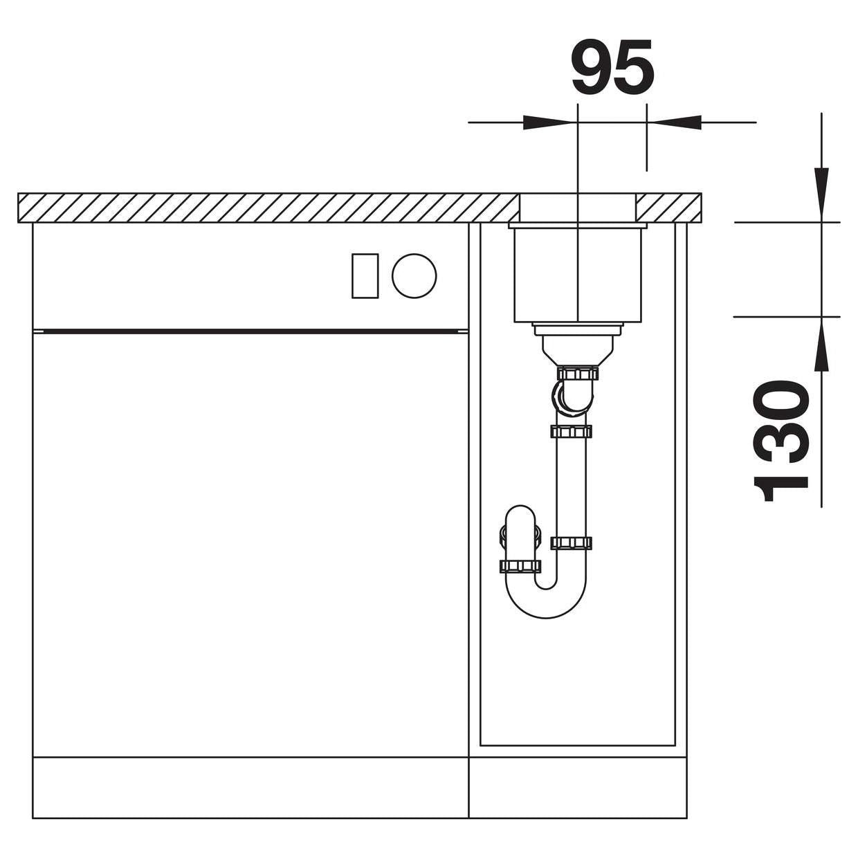 BLANCO SUBLINE 160-U SILGRANIT ohne Ablauffernbedienung softweiß 526802