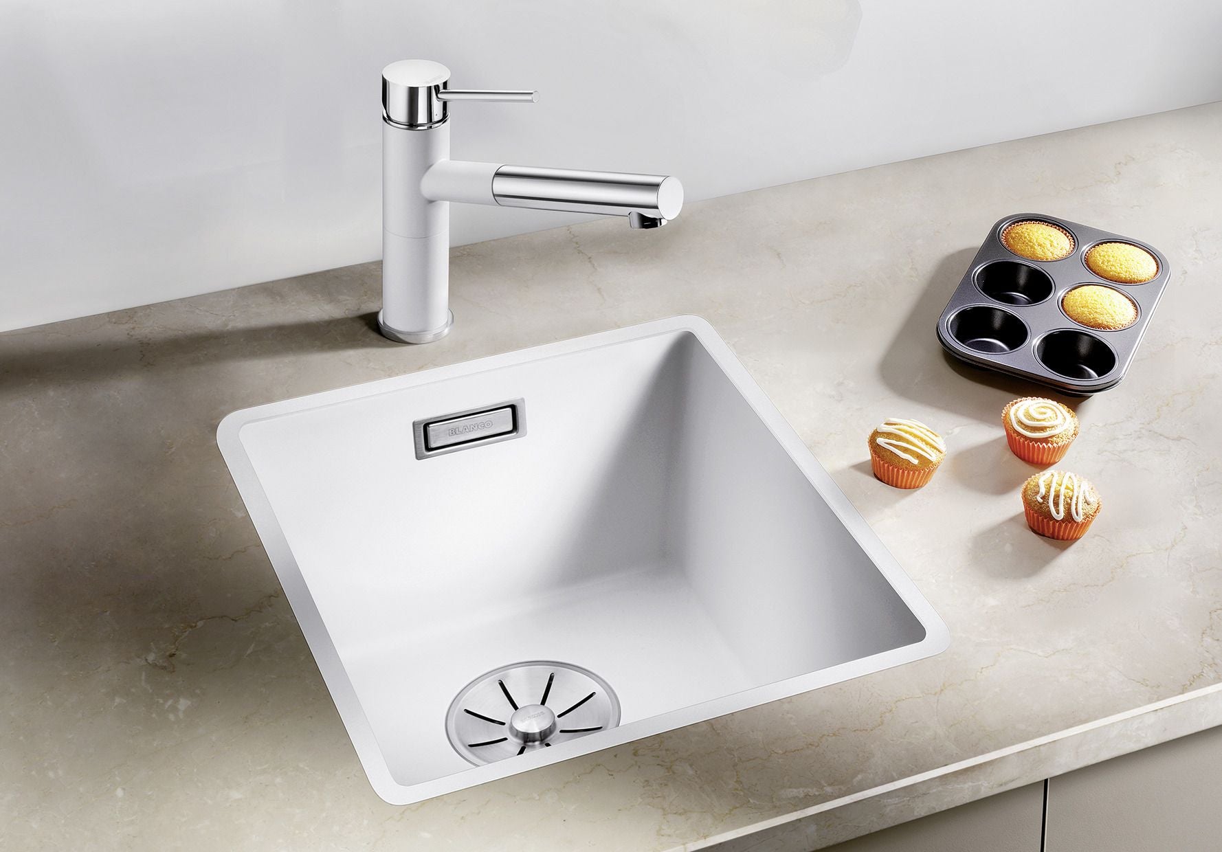 BLANCO SUBLINE 320-F SILGRANIT ohne Ablauffernbedienung felsgrau 523417