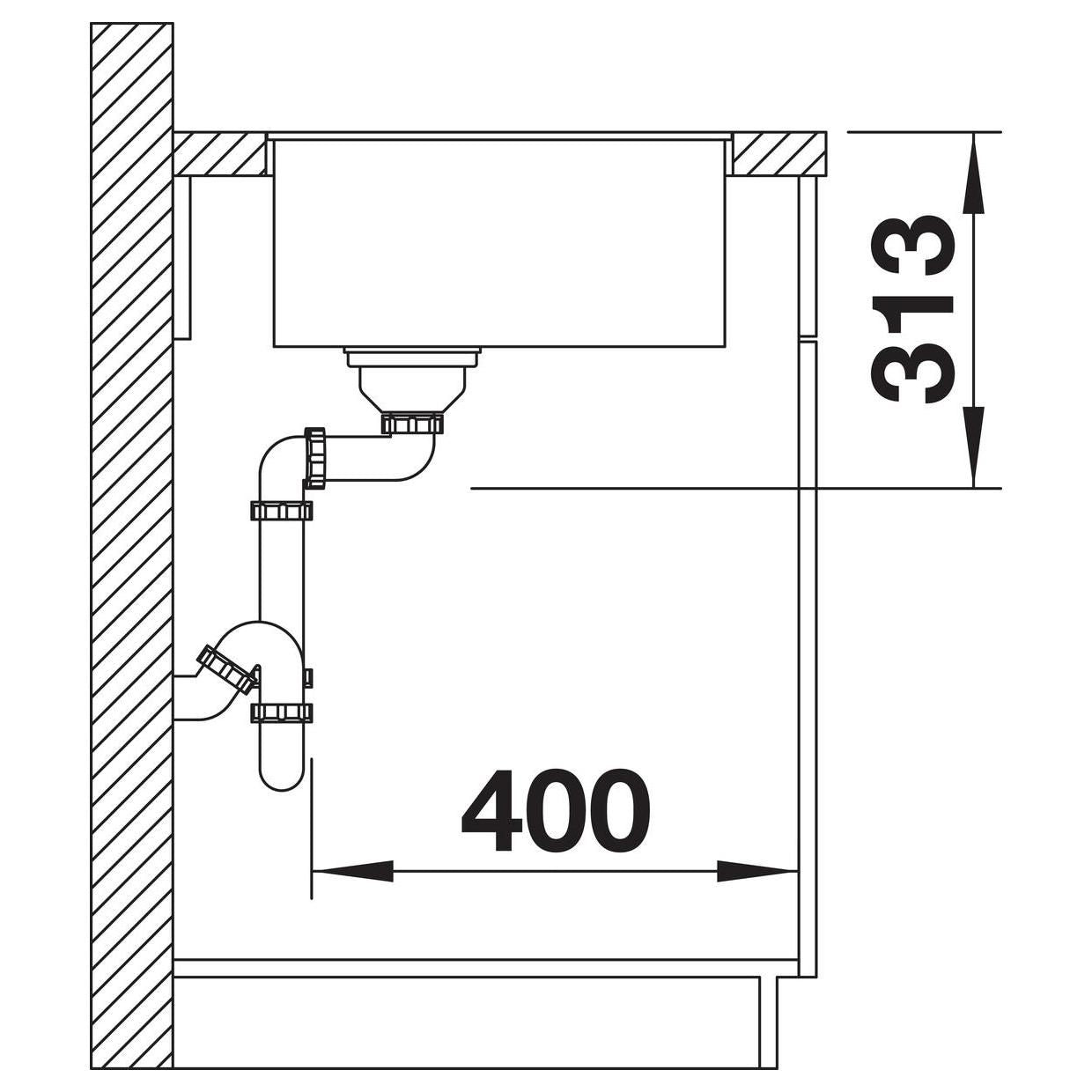 BLANCO SUBLINE 320-F SILGRANIT ohne Ablauffernbedienung café 523421