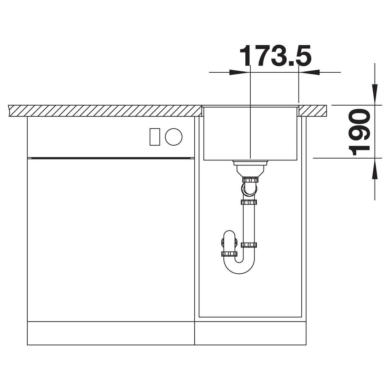 BLANCO SUBLINE 320-F SILGRANIT ohne Ablauffernbedienung schwarz 525982