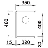 BLANCO SUBLINE 320-U SILGRANIT ohne Ablauffernbedienung anthrazit 523406