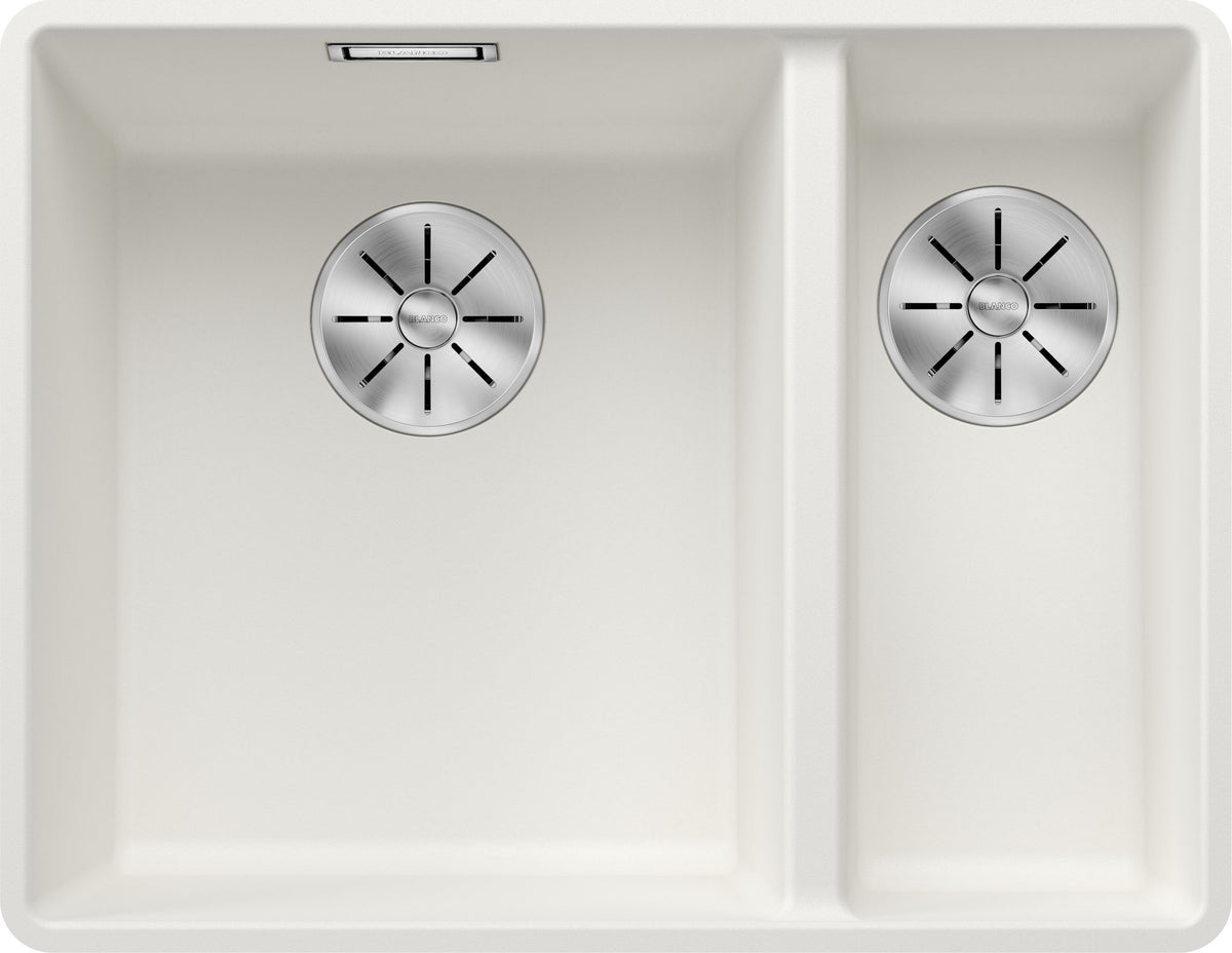 BLANCO SUBLINE 340/160-F SILGRANIT ohne Ablauffernbedienung Hauptbecken links weiß 523571