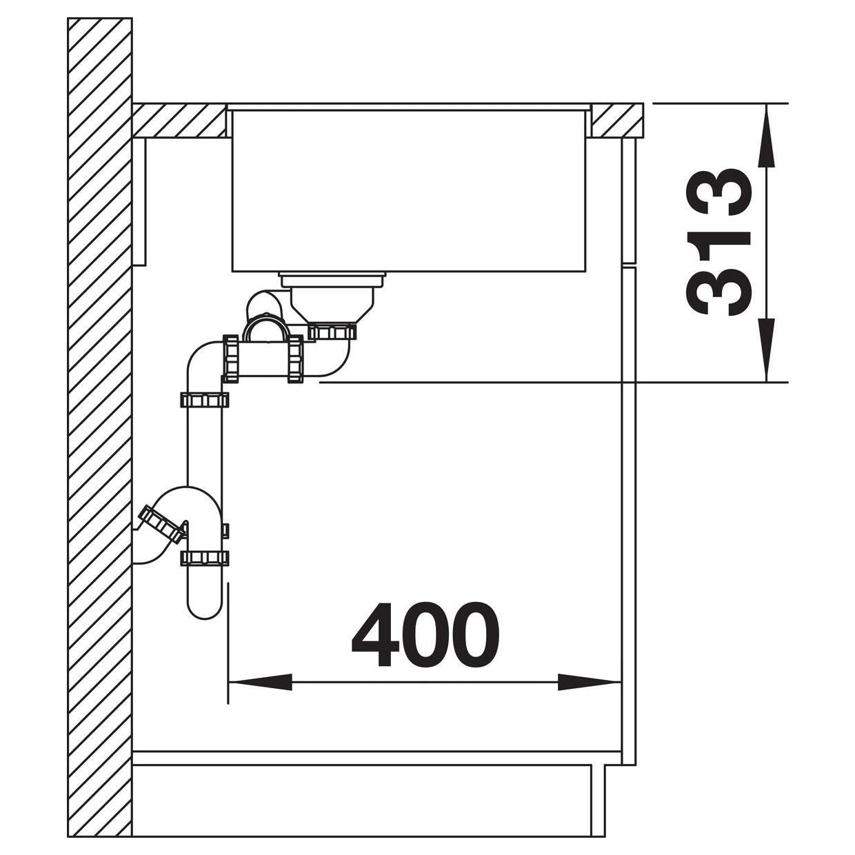 BLANCO SUBLINE 340/160-F SILGRANIT ohne Ablauffernbedienung Hauptbecken links schwarz 525984
