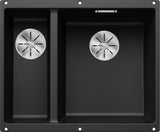 BLANCO SUBLINE 340/160-U SILGRANIT ohne Ablauffernbedienung Hauptbecken rechts schwarz 525986