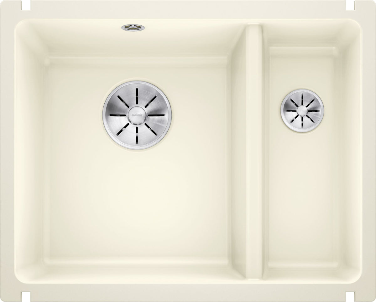 BLANCO SUBLINE 350/150-U Keramik ohne Ablauffernbedienung Hauptbecken links magnolia glänzend 523742