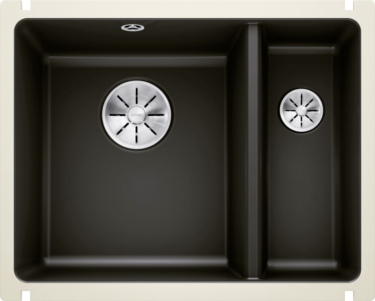BLANCO SUBLINE 350/150-U Keramik ohne Ablauffernbedienung Hauptbecken links schwarz 523747