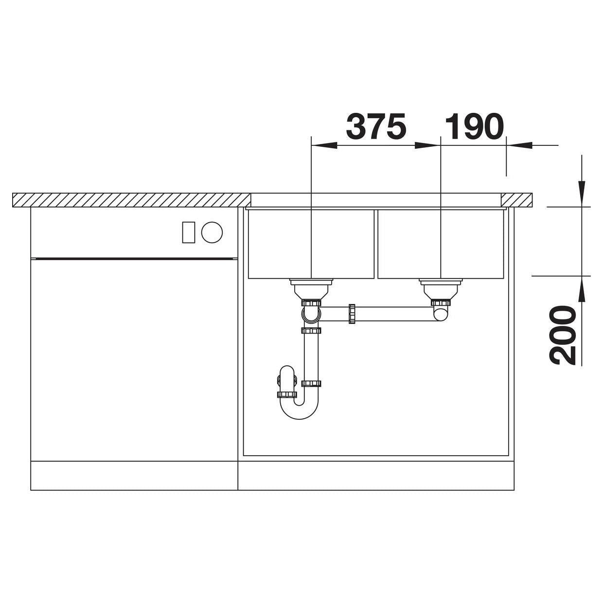 BLANCO SUBLINE 350/350-U SILGRANIT ohne Ablauffernbedienung café 527832
