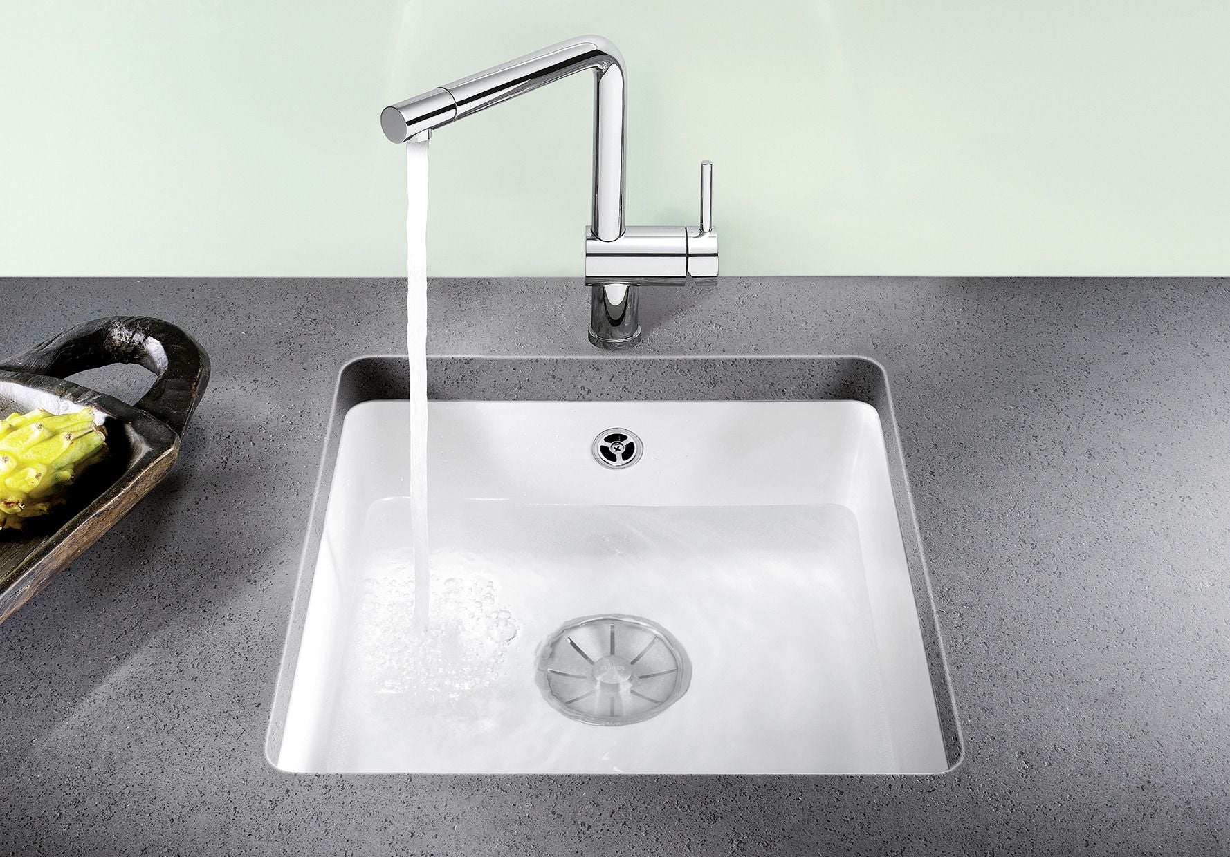 BLANCO SUBLINE 375-U Keramik ohne Ablauffernbedienung basalt 523731