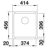 BLANCO SUBLINE 375-U Keramik ohne Ablauffernbedienung schwarz 523732