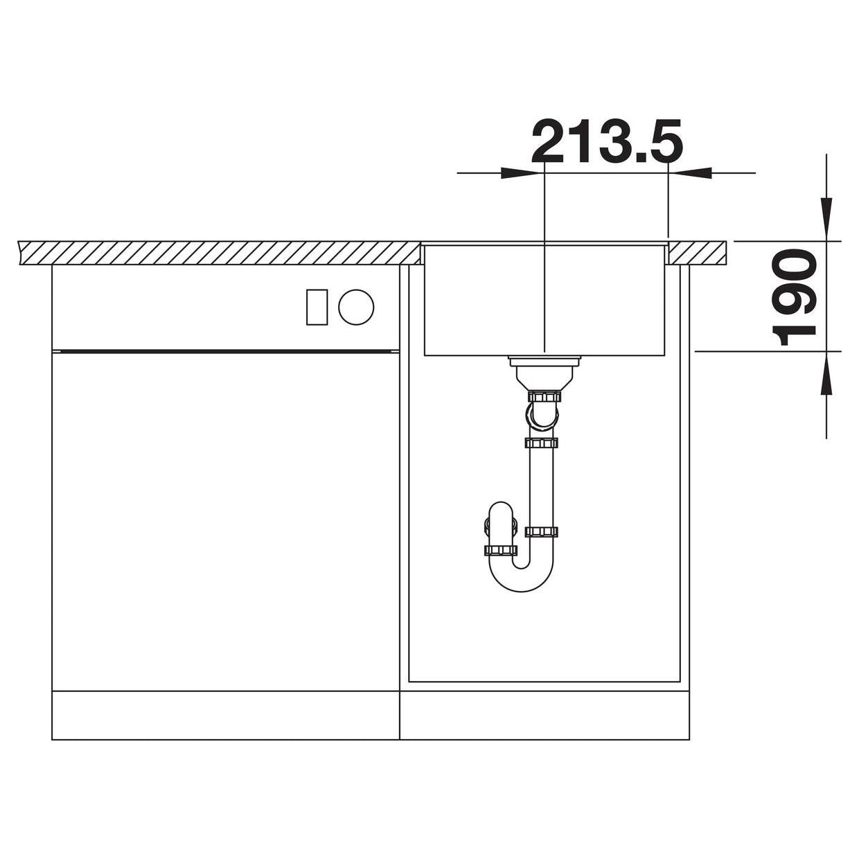 BLANCO SUBLINE 400-F SILGRANIT ohne Ablauffernbedienung anthrazit 523475