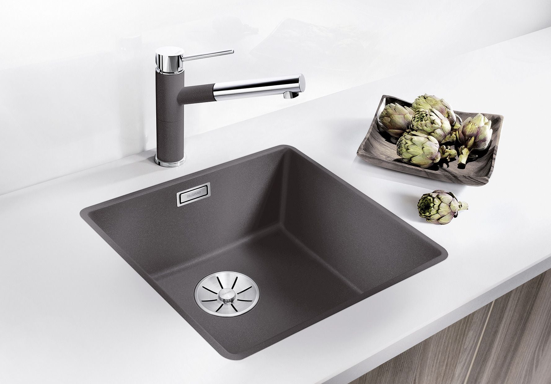 BLANCO SUBLINE 400-F SILGRANIT ohne Ablauffernbedienung anthrazit 523475