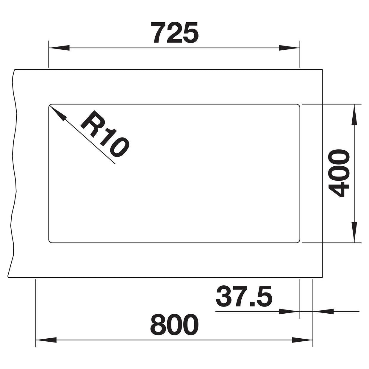 BLANCO SUBLINE 430/270-U SILGRANIT ohne Ablauffernbedienung Hauptbecken links felsgrau 523152