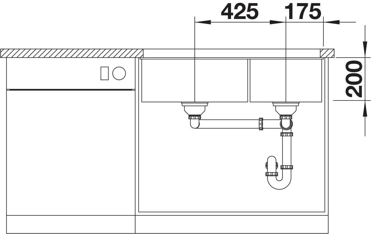 BLANCO SUBLINE 480/320-U SILGRANIT ohne Ablauffernbedienung weiß 523588
