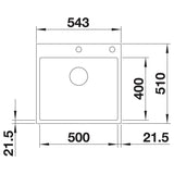 BLANCO SUBLINE 500-IF/A SteelFrame SILGRANIT mit Ablauffernbedienung anthrazit 524111