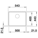 BLANCO SUBLINE 500-IF SteelFrame SILGRANIT ohne Ablauffernbedienung anthrazit 524107