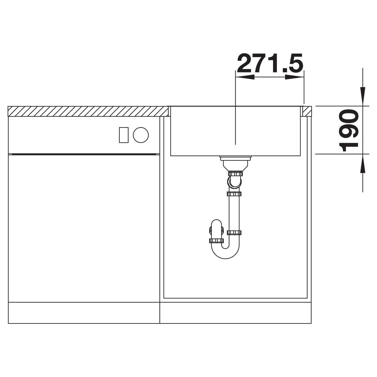 BLANCO SUBLINE 500-IF SteelFrame SILGRANIT ohne Ablauffernbedienung schwarz 525997