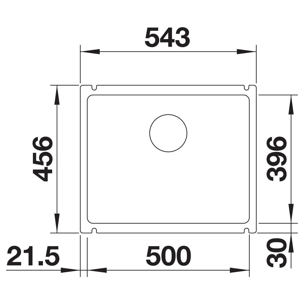 BLANCO SUBLINE 500-U Keramik ohne Ablauffernbedienung basalt 523739