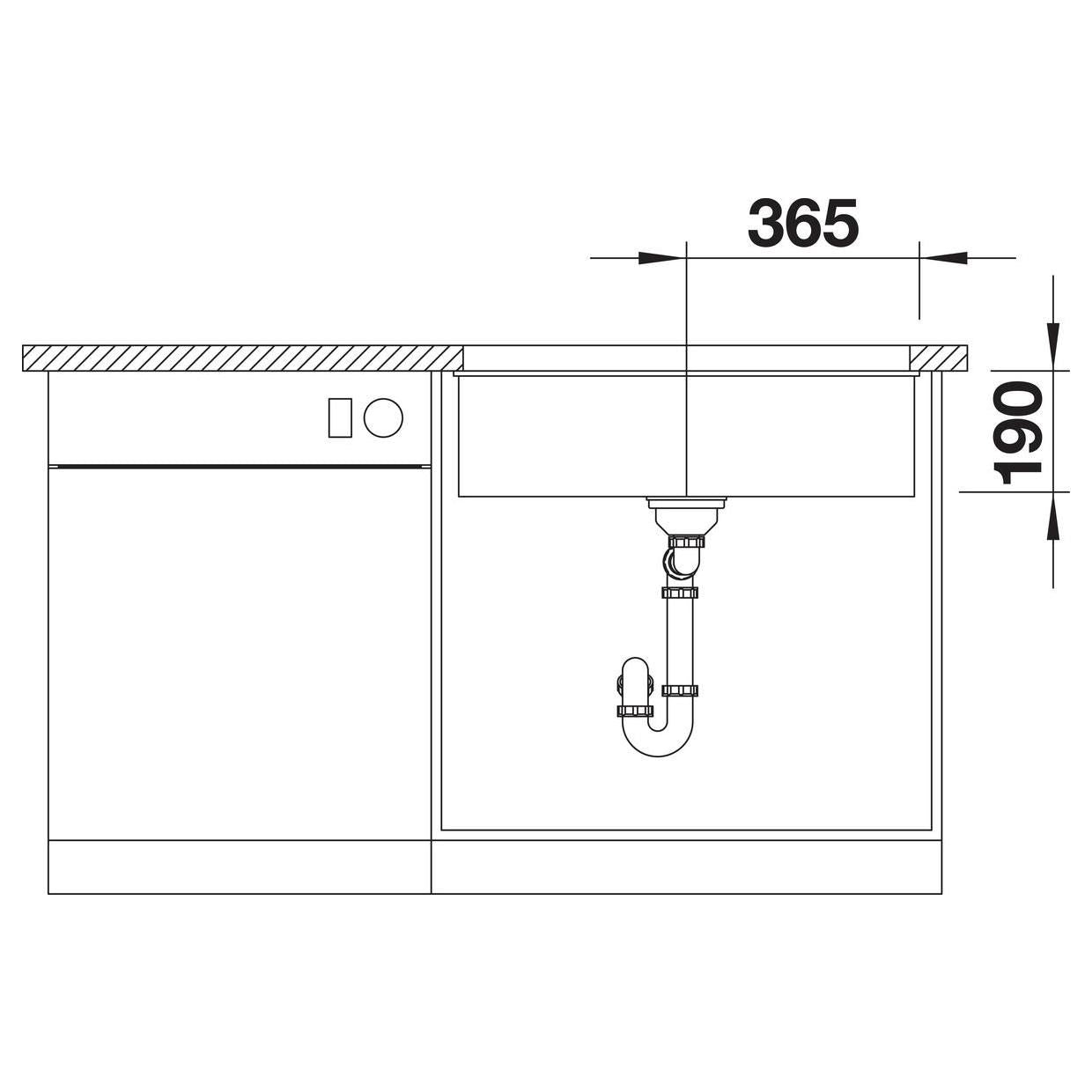 BLANCO SUBLINE 700-U SILGRANIT ohne Ablauffernbedienung café 523451
